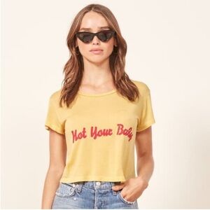 Reformation Hanna Not Your Baby Cropped Tee